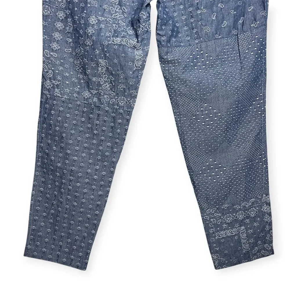 Kith Japanese Patchwork Jacquard Stryker Pant SIZE XL Light Indigo 2022 NWOT